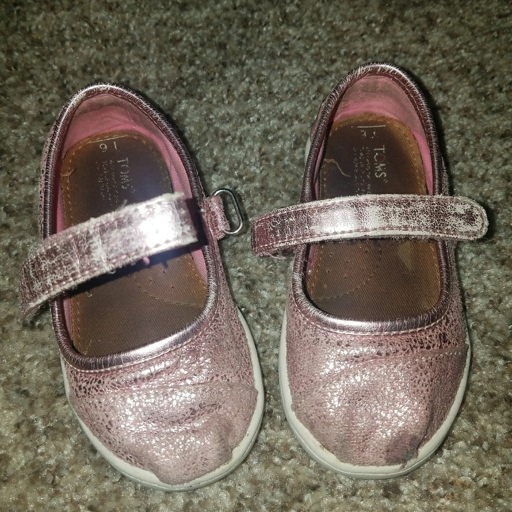 Toms  Pink Glitter Mary Jane's